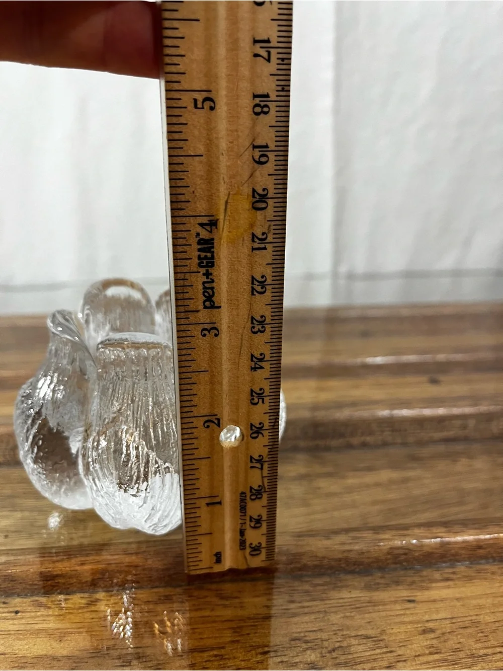 Vintage Clear Textured Ice Glass Tulip Lotus Votive Tealight Candle Holder